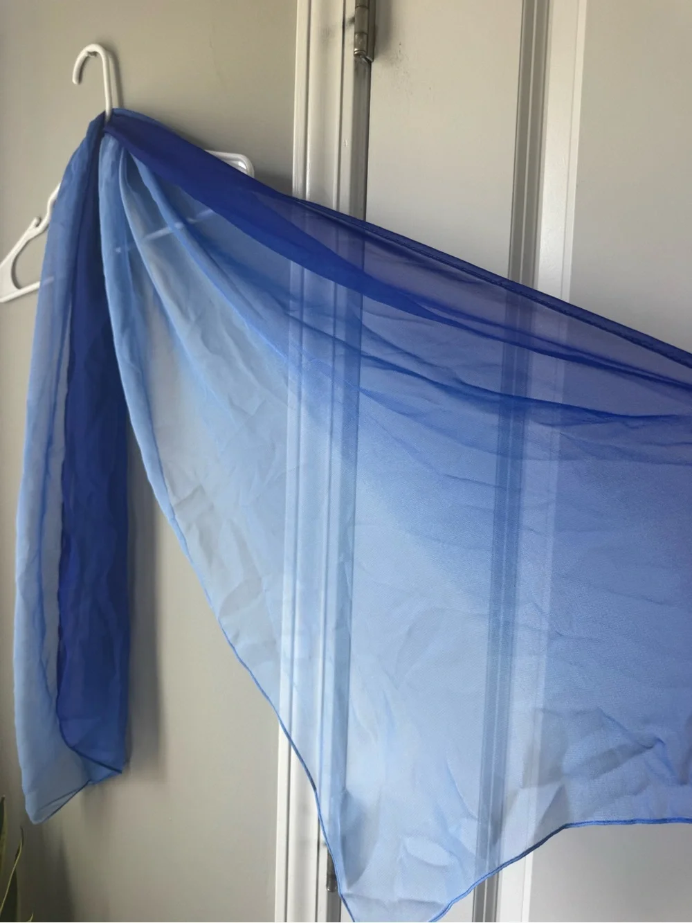 silk blue two tone scarf shawl